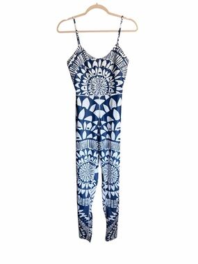 Mara Hoffman abstract bodysuit womens size large yoga lounge stretch activewear